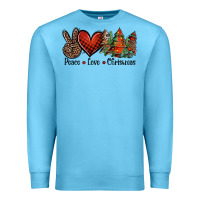 Ocean Blue Peace love western christmas trees Premium Sweatshirt - Jasminsmagicworld
