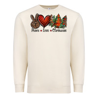 Sandshell Peace love western christmas trees Premium Sweatshirt - Jasminsmagicworld