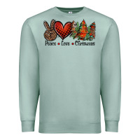 Seafoam Peace love western christmas trees Premium Sweatshirt - Jasminsmagicworld
