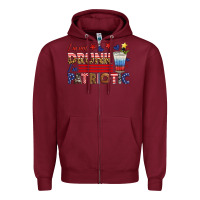 Burgundy i'm not drunk i'm patriotic Zipper Hoodie - HRA Design Shop