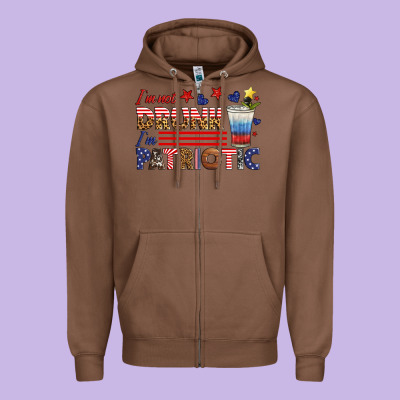 I'm Not Drunk I'm Patriotic Zipper Hoodie Designed By Hra Design Shop