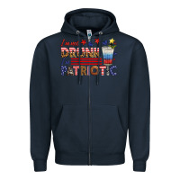 Navy i'm not drunk i'm patriotic Zipper Hoodie - HRA Design Shop