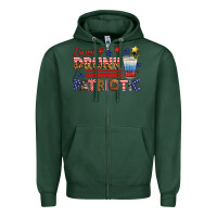 Sports Green i'm not drunk i'm patriotic Zipper Hoodie - HRA Design Shop
