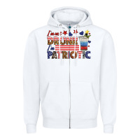 White i'm not drunk i'm patriotic Zipper Hoodie - HRA Design Shop