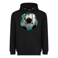Black western sport soccer camouflage turquoise pattern Heavyweight Hoodie - Artiststas