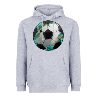 Heather Grey western sport soccer camouflage turquoise pattern Heavyweight Hoodie - Artiststas
