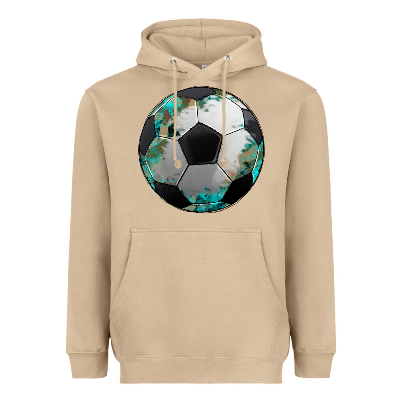 Western Sport Soccer Camouflage Turquoise Pattern Heavyweight Hoodie by Artiststas | Teevron