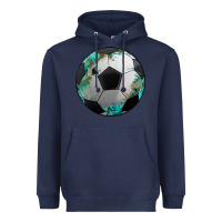 Navy western sport soccer camouflage turquoise pattern Heavyweight Hoodie - Artiststas