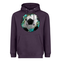 Plum western sport soccer camouflage turquoise pattern Heavyweight Hoodie - Artiststas