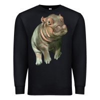 Black baby hippo Premium Sweatshirt - LillyAllenDesigns