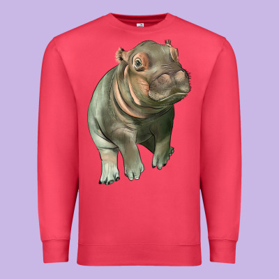 Baby Hippo Premium Sweatshirt Designed By Lillyallendesigns