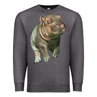 Charcoal Heather baby hippo Premium Sweatshirt - LillyAllenDesigns