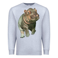 Heather Grey baby hippo Premium Sweatshirt - LillyAllenDesigns