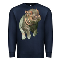 Navy baby hippo Premium Sweatshirt - LillyAllenDesigns