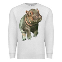 Oatmeal Heather baby hippo Premium Sweatshirt - LillyAllenDesigns