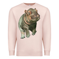 Pale Pink baby hippo Premium Sweatshirt - LillyAllenDesigns
