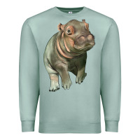 Seafoam baby hippo Premium Sweatshirt - LillyAllenDesigns