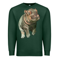 Sports Green baby hippo Premium Sweatshirt - LillyAllenDesigns