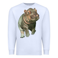 White baby hippo Premium Sweatshirt - LillyAllenDesigns