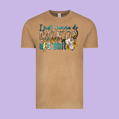 I Just Wanna Do Country Vintage Tee Designed By Texasbilliewilder