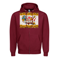 Burgundy god bless america Zipper Hoodie - HRA Design Shop