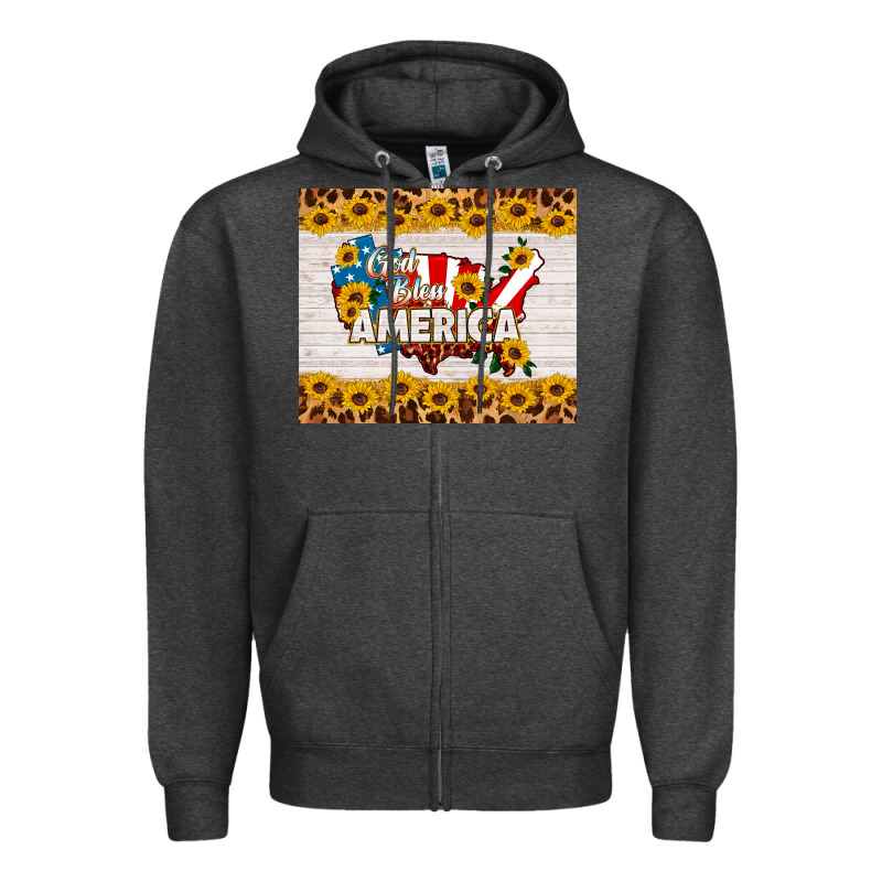 God Bless America Zipper Hoodie by HRA Design Shop | Teevron