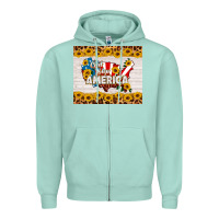 Seafoam god bless america Zipper Hoodie - HRA Design Shop
