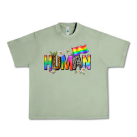 Oil Green human with daisies Urban Heavy Tee - texasbilliewilder