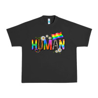 Pigment Black human with daisies Urban Heavy Tee - texasbilliewilder
