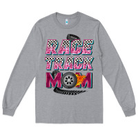 Heather Grey race track mom Long Sleeve Tee - Zillion Design Studio