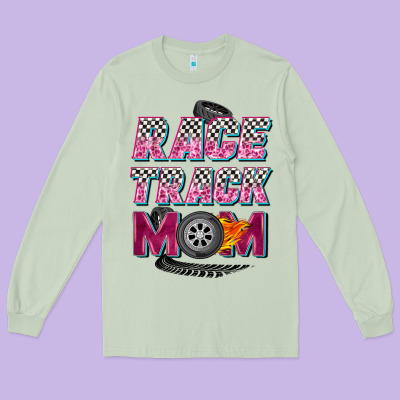Race Track Mom Long Sleeve Tee Designed By Zillion Design Studio