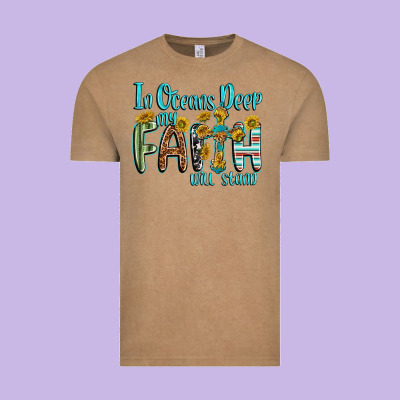 In Oceans Deep Faith Will Stand Vintage Tee Designed By Texasbilliewilder