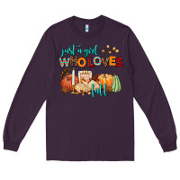 Plum just a girl who loves fall Long Sleeve Tee - AdoDesignShop