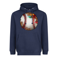 Navy western baseball leopard serape pattern Heavyweight Hoodie - Artiststas