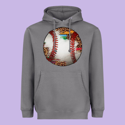 Western Baseball Leopard Serape Pattern Heavyweight Hoodie Designed By Artiststas