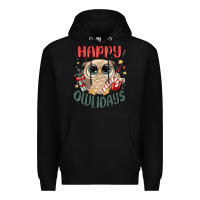 Black happy owlidays Premium Hoodie - MaliasSmallBusiness