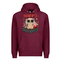 Burgundy happy owlidays Premium Hoodie - MaliasSmallBusiness