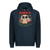 Navy happy owlidays Premium Hoodie - MaliasSmallBusiness