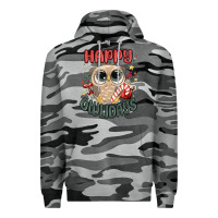 Slate Camo happy owlidays Premium Hoodie - MaliasSmallBusiness