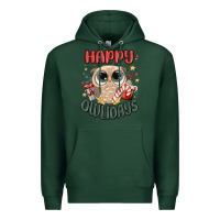 Sports Green happy owlidays Premium Hoodie - MaliasSmallBusiness