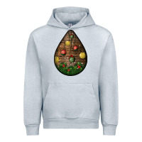 Heather Grey christmas  teardrop Urban Hoodie - BundleAndBundleShop