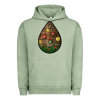 Pigment Oil Green christmas  teardrop Urban Hoodie - BundleAndBundleShop