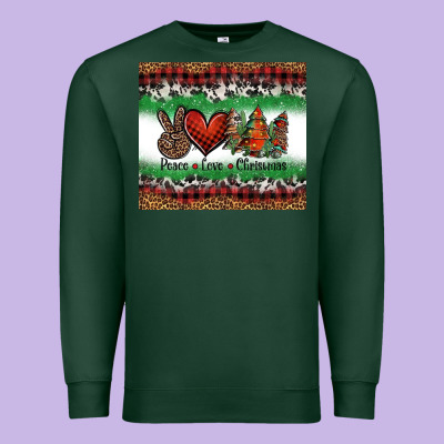 Peace Love Christmas Trees Premium Sweatshirt Designed By Jasminsmagicworld
