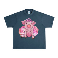 Midnight Navy Balerina pig with tutu Urban Heavy Tee - RanaPortraitStore