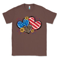 Chestnut American Flag heart Classic Tee - CowGirlArtShop