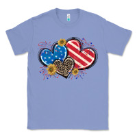 Colony Blue American Flag heart Classic Tee - CowGirlArtShop
