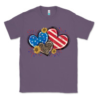 Lavender American Flag heart Classic Tee - CowGirlArtShop