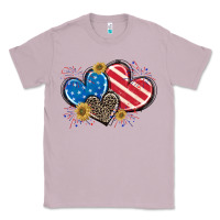 Lilac American Flag heart Classic Tee - CowGirlArtShop