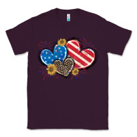 Plum American Flag heart Classic Tee - CowGirlArtShop