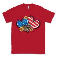 Red American Flag heart Classic Tee - CowGirlArtShop